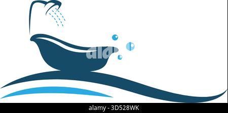 Bathtub logo icon design illustration Stock Vector