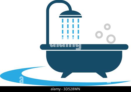 Bathtub logo icon design illustration Stock Vector