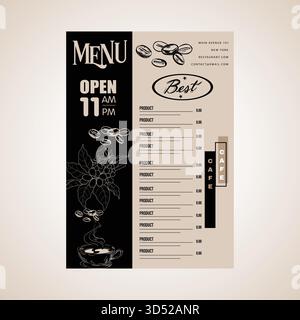Tasty Coffee shop with elements menu brochure flyer vector template Stock Vector