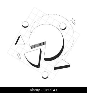Statistics and data visualization line onboarding ui illustration Stock Vector