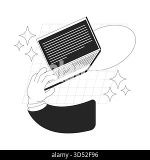 Working online line onboarding ui illustration Stock Vector