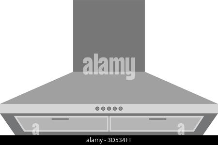 Modern Kitchen Range Hood Vector Illustration. Perfect for modern kitchen interiors, appliance catalogs, instruction manuals, home design blogs. Stock Vector