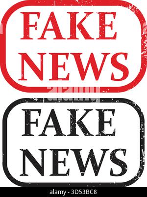 Fake News Warning Labels and Media Awareness Badges Stock Vector