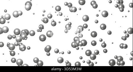 luxury abstract design with reflections, reflective chrome spheres create sophisticated visual effect Stock Vector