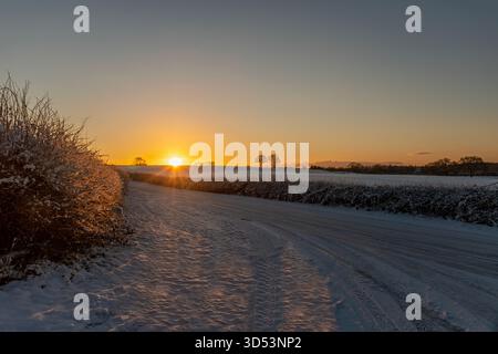 Sunrise Over A Farmers Field Stock Photo