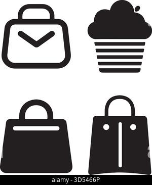 Black Friday Sale Silhouettes Icons: Huge Shopping Deal Promo Vector Graphic Collection. Stock Vector