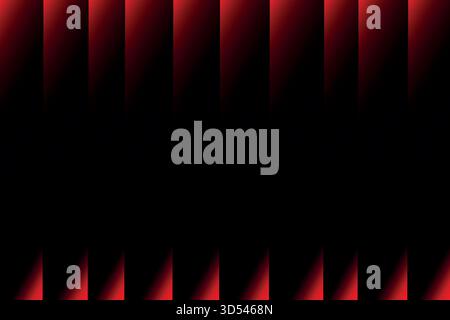 Dark Abstract Background with Vertical Black Bars and Red Gradient Edges, Modern Minimalist Design.eps Stock Vector