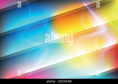 Dynamic Abstract Colorful Background with Diagonal Stripes and Lights.eps Stock Vector