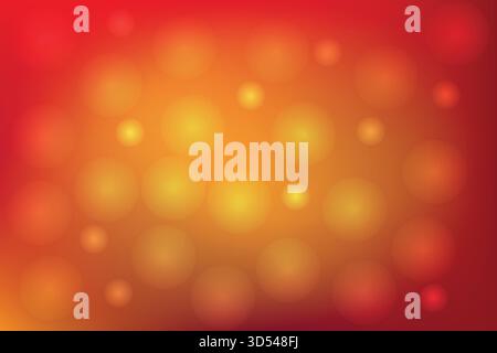 A warm and vibrant abstract background featuring soft, glowing bokeh circles in shades of red, orange, and yellow, creating a smooth and dreamy light Stock Vector