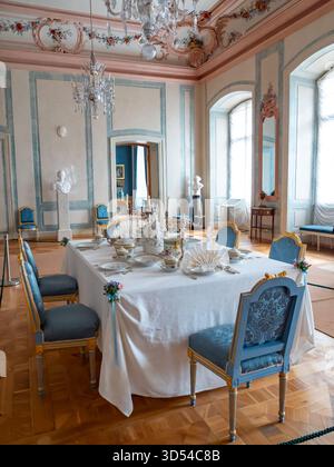 Pilsrundale, Latvia - Aug 23, 2023: Interior of Rundale palace, monument of Baroque and Rococo art in Latvia. Bauska Municipality. East Europe Stock Photo
