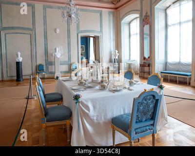 Pilsrundale, Latvia - Aug 23, 2023: Interior of Rundale palace, monument of Baroque and Rococo art in Latvia. Bauska Municipality. East Europe Stock Photo