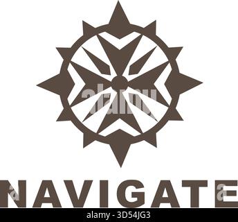 Abstract compass inspired navigation Stock Vector