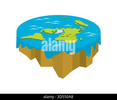 Flat Earth visualized with Semi Detailed Illustration Stock Vector