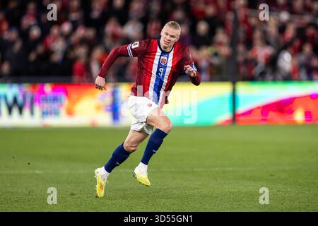 Oslo, Norway, 13 Nov 2025, Erling Haaland at Norway v Estonia World Cup Qualifier, Oslo, Norway, Anne-Marie Forker/Alamy Live News Stock Photo