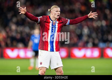Oslo, Norway, 13 Nov 2025, Erling Haaland at Norway v Estonia World Cup Qualifier, Oslo, Norway, Anne-Marie Forker/Alamy Live News Stock Photo