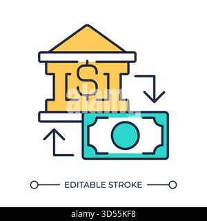 Online banking services line color icon Stock Vector