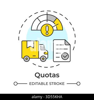 Quotas multi color concept icon Stock Vector