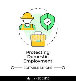 Protecting domestic employment multi color concept icon Stock Vector