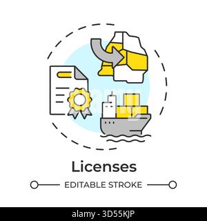 Licenses multi color concept icon Stock Vector