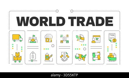 World trade word concept isolated on white Stock Vector