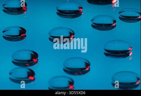 abstract bubles with blue background and lights Stock Photo
