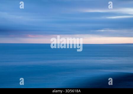 ICM, landscape in motion, sunset over the ocean, Nice, France, ethereal landscape, oceanscape. Stock Photo