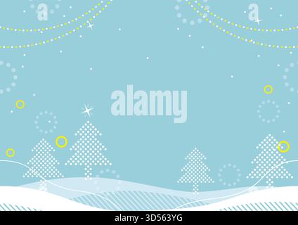 Seamless Snow-Covered Forest Landscape With Text Space, Vector Illustration. Horizontally Repeatable. Stock Vector