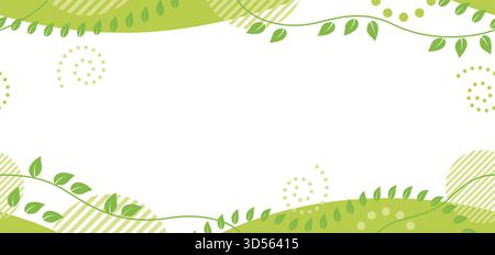 Seamless Abstract Leafy Background With Text Space, Vector Illustration. Horizontally Repeatable. Stock Vector