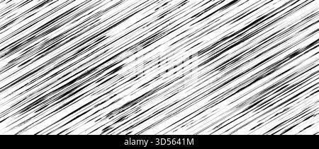 Seamless diagonal scratched texture background. Old grunge brush strokes wallpaper. Distressed etched lines surface overlay. Black and white rough slanted stripes backdrop. Vector weathered pattern Stock Vector