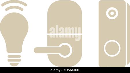 A horizontal control panel strip with icons for lighting water faucet door access and service indicators used in rooms or cabins Stock Vector