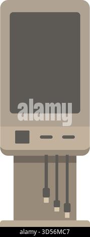 A compact kiosk style booth with window and counter used as a ticket office guard post or information point Stock Vector