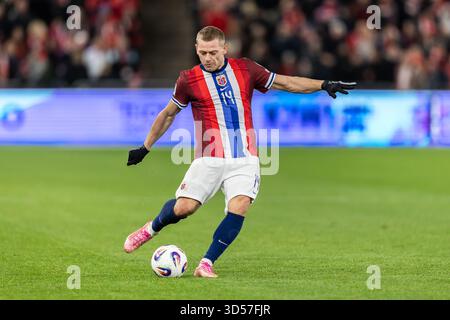 Oslo, Norway, 13 Nov 2025, Julian Ryerson playing at World Cup Qualifier Norway v Estonia, Anne-Marie Forker/Alamy Live News Stock Photo