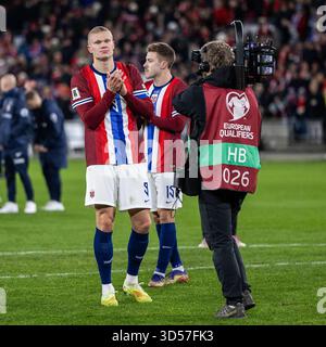 Oslo, Norway, 13 Nov 2025, Erling Haaland at World Cup Qualifier Norway v Estonia, Anne-Marie Forker/Alamy Live News Stock Photo