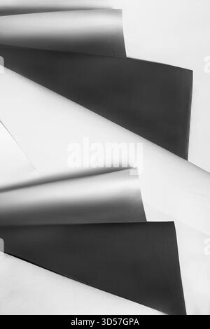 Abstract black and white wrapping paper sheets closeup as a background Stock Photo