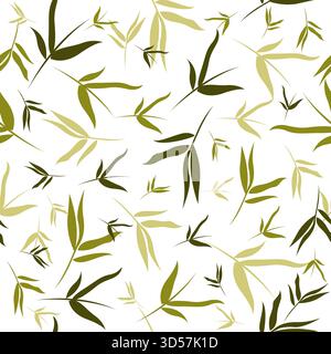 Bamboo Leaves Seamless Pattern Vector Stock Vector