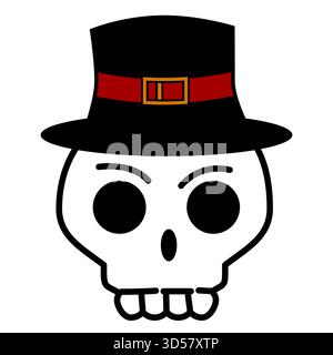 Gothic Christmas Skull with hat icon Stock Vector