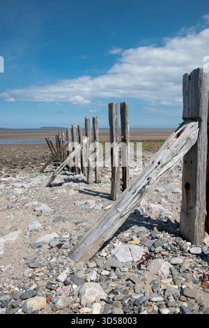 Llanfairfechan coastal path and beach near Glany Mor Elias nature reserve on the North Wales coast looking towards Puffin Island Stock Photo
