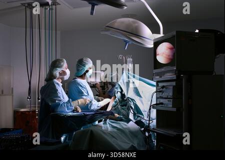 Surgery in operating room, New York, USA Stock Photo
