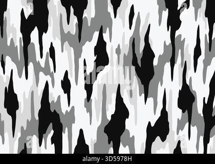 Grey camouflage pattern background. Vector illustration art backdrop Stock Vector