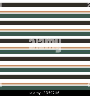 Stripes Horizontal Seamless Pattern Design With Vintage Color Stock Vector