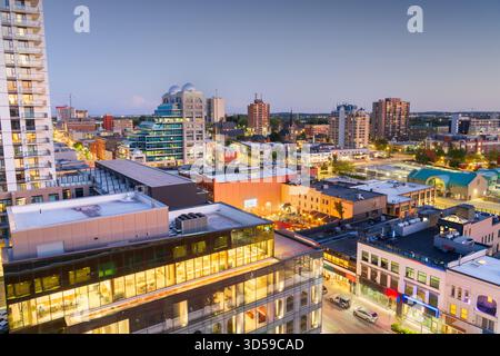 Kitchener, Ontario, Canada downtown cityscape at dusk Stock Photo - Alamy