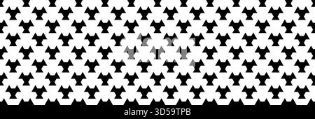 horizontal seamless of black triangle and hexagon design on white for pattern and background. Stock Vector