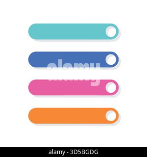 Colorful horizontal banner set with buttons suitable for web design Stock Vector