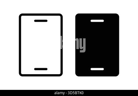 A minimalist illustration featuring the outlines of a smartphone in black and white. Ideal for technology-related designs and digital interface concep Stock Vector