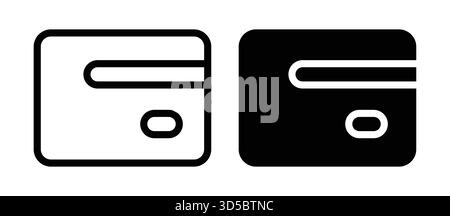 Two minimalistic icons representing credit cards in black and white. Ideal for financial projects, website design, or digital transactions. Simple and Stock Vector