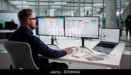 Innovative Caucasian Designer Enhancing User Experience Of Graphic Web Software Stock Photo