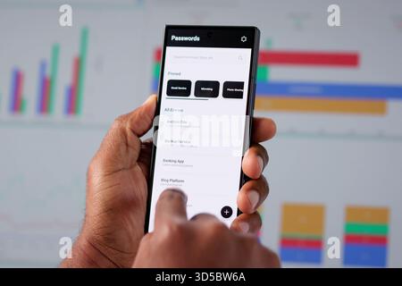 Secure Your Business Data With Cloud Technology Password Manager App Stock Photo