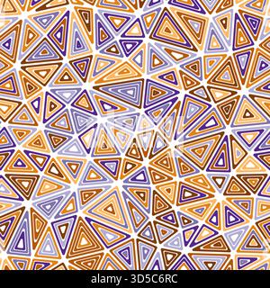 Mosaic background. Medium triangle size. Multiple repeated inner triangles. Multicolored style. Repeatable pattern. Amazing vector tiles. Stock Vector