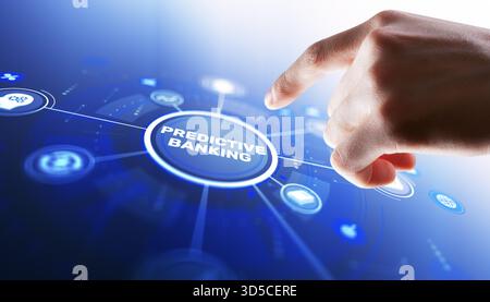 Future of banking with predictive analytics and AI-driven financial service personalization. Stock Photo