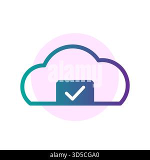 Cloud storage icon. Data hosting concept. Security check Vector. Accepted transfer symbol. EPS 10. Stock Vector